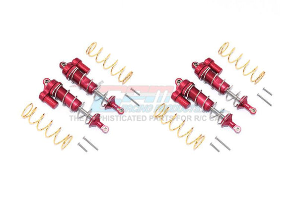 Traxxas 1/10 Maxx 4WD Monster Truck Aluminum Front & Rear L-Shape Piggy Back Spring Dampers 125mm - 2 Pair Set Red