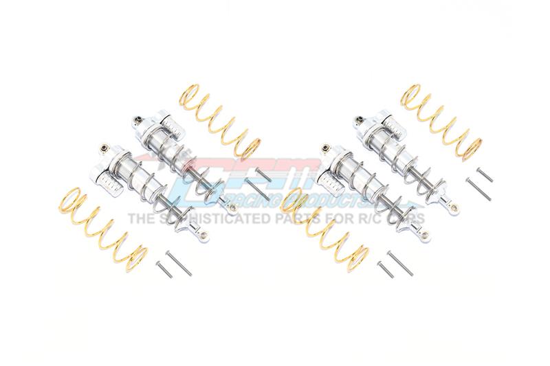 Traxxas 1/10 Maxx 4WD Monster Truck Aluminum Front & Rear L-Shape Piggy Back Spring Dampers 125mm - 2 Pair Set Silver
