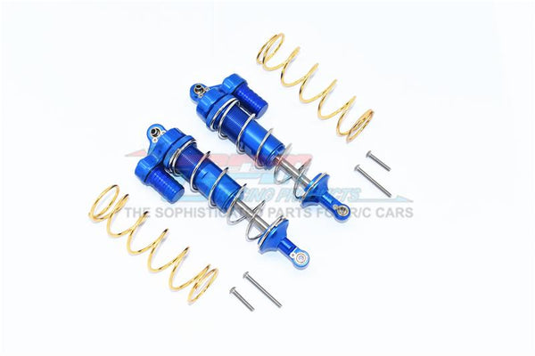 Traxxas 1/10 Maxx 4WD Monster Truck Aluminum Front Or Rear L-Shape Piggy Back Spring Dampers 125mm - 1 Pair Set Blue