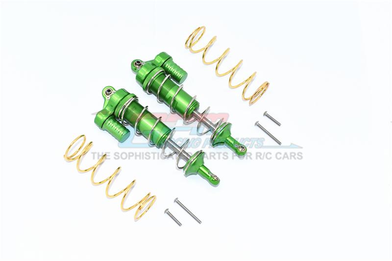Traxxas 1/10 Maxx 4WD Monster Truck Aluminum Front Or Rear L-Shape Piggy Back Spring Dampers 125mm - 1 Pair Set Green