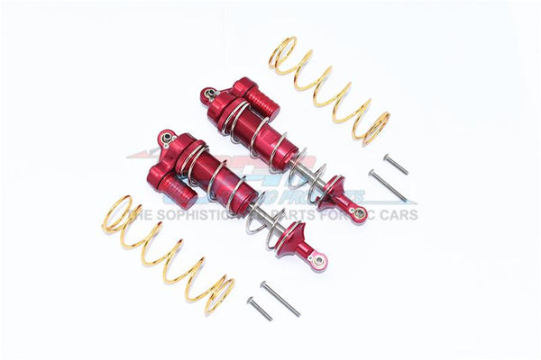 Traxxas 1/10 Maxx 4WD Monster Truck Aluminum Front Or Rear L-Shape Piggy Back Spring Dampers 125mm - 1 Pair Set Red