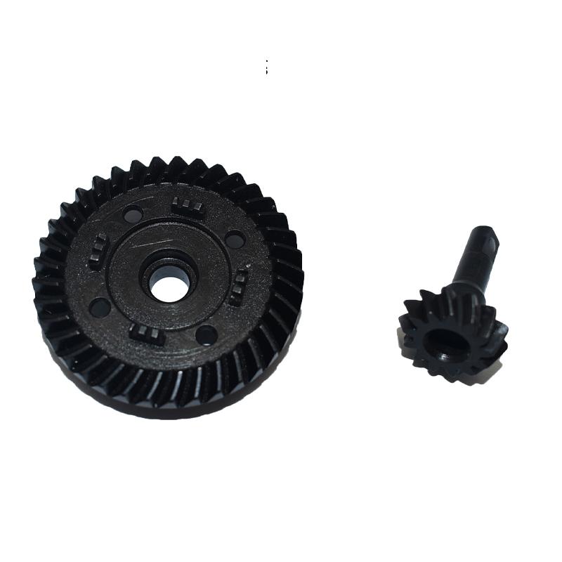 High Carbon Steel Diff Bevel Gear 43T & Pinion Gear 10T (Helical Gears) For Traxxas 1/10 Maxx 4WD Monster Truck 89076-4 - 2Pc Set Black
