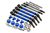 GPM For Traxxas 1/10 Maxx 4WD Monster Truck Upgrade Parts Front & Rear CVD Drive Shaft + Hex Adapter + Wheel Lock + Front Steering Tie Rod (Suitable For +20mm Widening Kit) Combo Set - 34Pc Set Blue