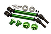 GPM For Traxxas 1/10 Maxx 4WD Monster Truck Upgrade Parts Harden Steel+Aluminum Front Or Rear Adjustable CVD Drive Shaft + Hex Adapter + Wheel Lock (Suitable For +20mm Widening Kit) - 14Pc Set Green