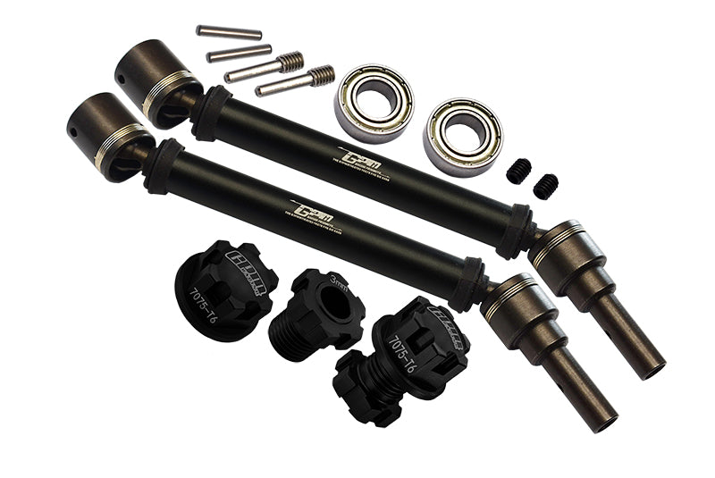 Harden Steel + Aluminum Front Or Rear Adjustable CVD Drive Shaft + Hex Adapter + Wheel Lock (Suitable For +20mm Widening Kit) For Traxxas 1:10 4WD MAXX 89076-4 / MAXX with WideMaxx 89086-4 Upgrades - Black