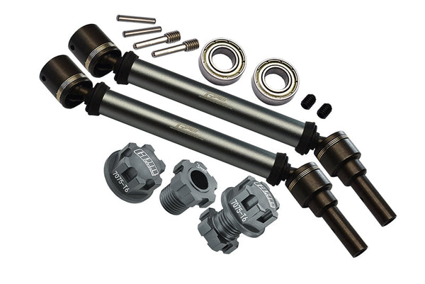 Harden Steel + Aluminum Front Or Rear Adjustable CVD Drive Shaft + Hex Adapter + Wheel Lock (Suitable For +20mm Widening Kit) For Traxxas 1:10 4WD MAXX 89076-4 / MAXX with WideMaxx 89086-4 Upgrades - Gray Silver