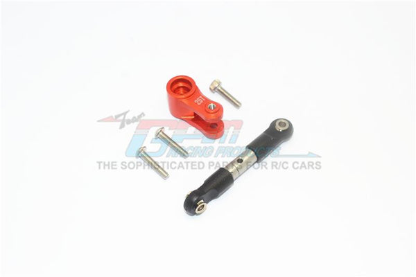 Traxxas 1/10 Maxx 4WD Monster Truck Stainless Steel Tie Rod + 25T Aluminum Servo Horn - 2Pc Set Orange