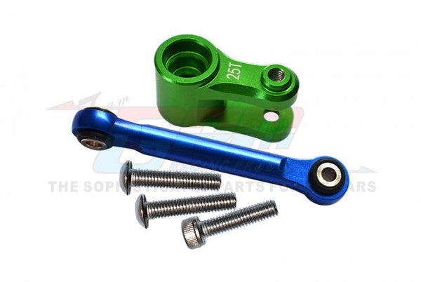 Aluminum Servo Horn 25T With Tie Rod For Traxxas 1/10 Maxx 4WD Monster Truck 89076-4 - 5Pc Set Green
