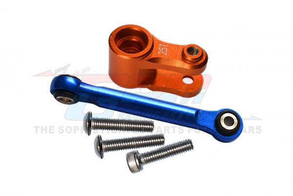Aluminum Servo Horn 25T With Tie Rod For Traxxas 1/10 Maxx 4WD Monster Truck 89076-4 - 5Pc Set Orange