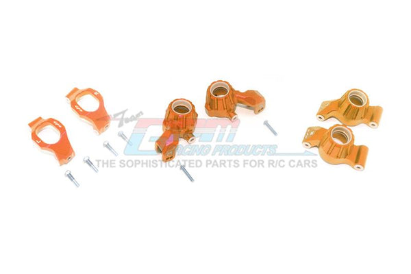 Traxxas 1/10 Maxx 4WD Monster Truck Aluminum Front C-Hubs + Front & Rear Knuckle Arms - 12Pc Set Orange