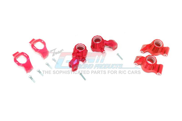 Traxxas 1/10 Maxx 4WD Monster Truck Aluminum Front C-Hubs + Front & Rear Knuckle Arms - 12Pc Set Red