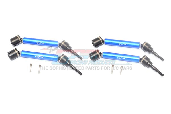 Traxxas 1/10 Maxx 4WD Monster Truck Harden Steel + Aluminum Front + Rear Adjustable CVD Drive Shaft - 2Pr Set Blue