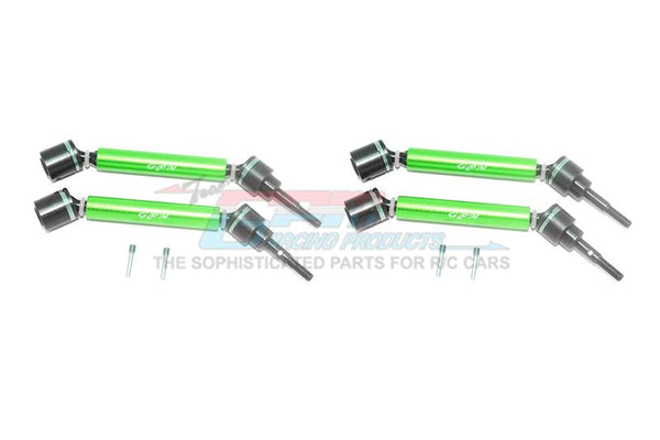 Traxxas 1/10 Maxx 4WD Monster Truck Harden Steel + Aluminum Front + Rear Adjustable CVD Drive Shaft - 2Pr Set Green