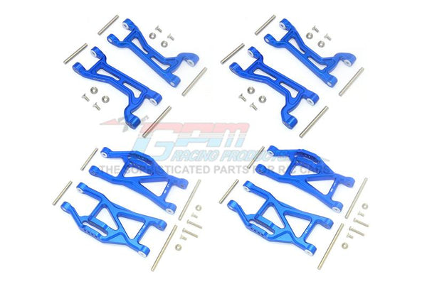 Traxxas 1/10 Maxx 4WD Monster Truck Aluminium Full Suspension Arm Set (Front + Rear & Upper + Lower Arms) - 56Pc Set Blue