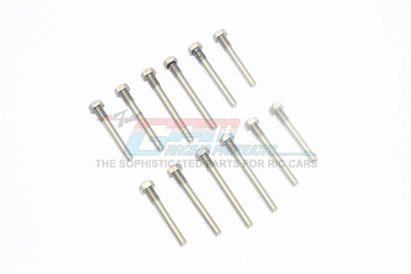 Traxxas 1/10 Maxx 4WD Monster Truck Stainless Steel Front + Rear Suspension Screw Pin - 12Pc Set
