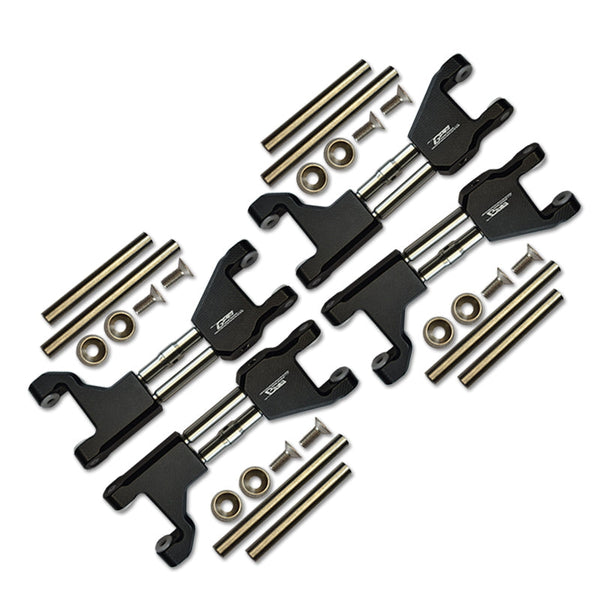 Stainless Steel+Aluminum Supporting Mount With Front & Rear Upper Arms For Traxxas 1/10 Maxx With WideMAXX Monster Truck 89086-4 - 28Pc Set Black