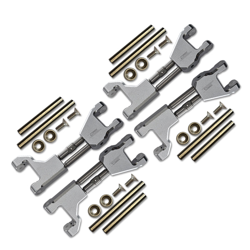 Stainless Steel+Aluminum Supporting Mount With Front & Rear Upper Arms For Traxxas 1/10 Maxx With WideMAXX Monster Truck 89086-4 - 28Pc Set Silver