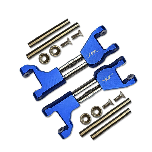 Stainless Steel+ Aluminum Supporting Mount With Front Or Rear Upper Arms For Traxxas 1/10 Maxx With WideMAXX Monster Truck 89086-4 - 14Pc Set Blue