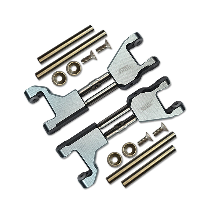Stainless Steel+ Aluminum Supporting Mount With Front Or Rear Upper Arms For Traxxas 1/10 Maxx With WideMAXX Monster Truck 89086-4 - 14Pc Set Gray Silver
