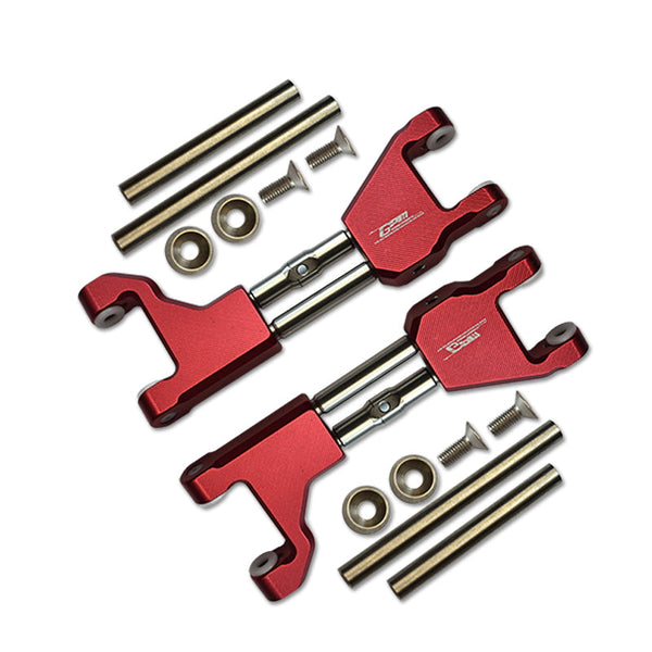 Stainless Steel+ Aluminum Supporting Mount With Front Or Rear Upper Arms For Traxxas 1/10 Maxx With WideMAXX Monster Truck 89086-4 - 14Pc Set Red
