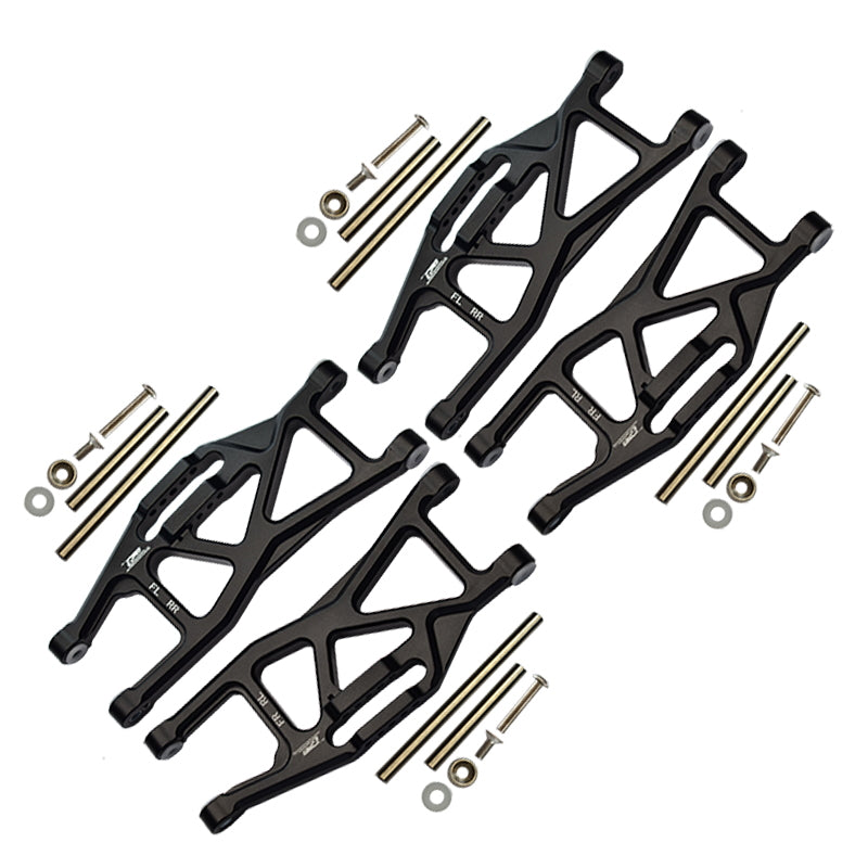 Aluminium Front And Rear Lower Arms For Traxxas 1/10 Maxx With WideMAXX Monster Truck 89086-4 - 28Pc Set Black