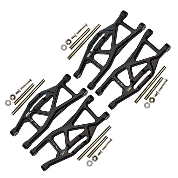 Aluminium Front And Rear Lower Arms For Traxxas 1/10 Maxx With WideMAXX Monster Truck 89086-4 - 28Pc Set Black