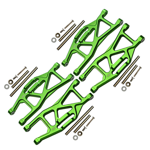 Aluminium Front And Rear Lower Arms For Traxxas 1/10 Maxx With WideMAXX Monster Truck 89086-4 - 28Pc Set Green