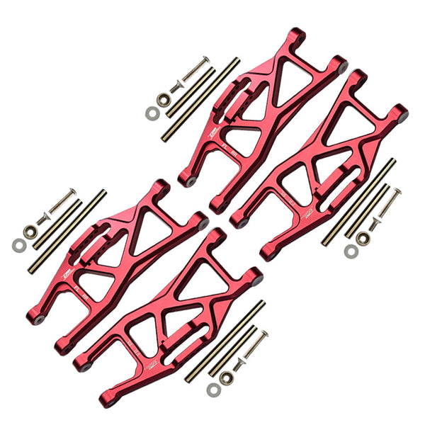 Aluminium Front And Rear Lower Arms For Traxxas 1/10 Maxx With WideMAXX Monster Truck 89086-4 - 28Pc Set Red