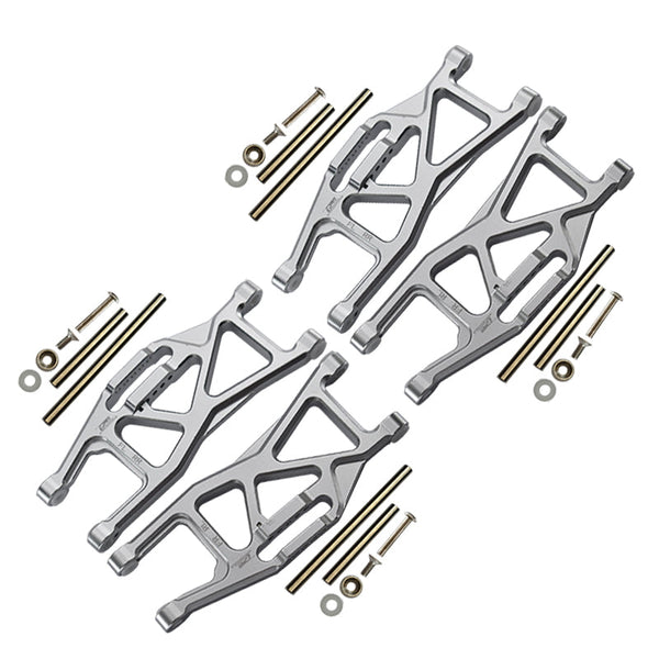 Aluminium Front And Rear Lower Arms For Traxxas 1/10 Maxx With WideMAXX Monster Truck 89086-4 - 28Pc Set Silver
