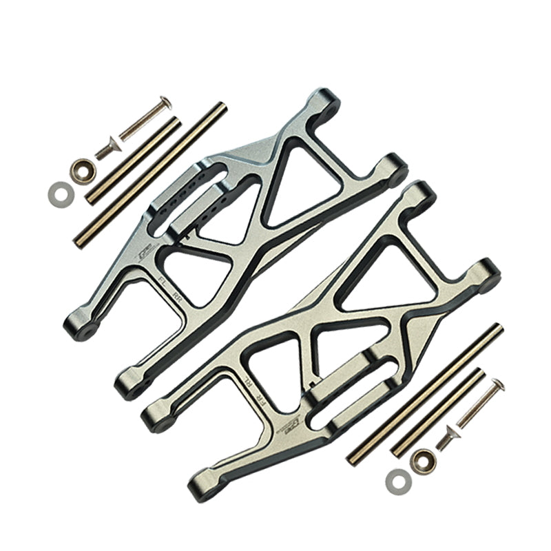 Aluminium Front Or Rear Lower Arms For Traxxas 1/10 Maxx With WideMAXX Monster Truck 89086-4 - 14Pc Set Gray Silver
