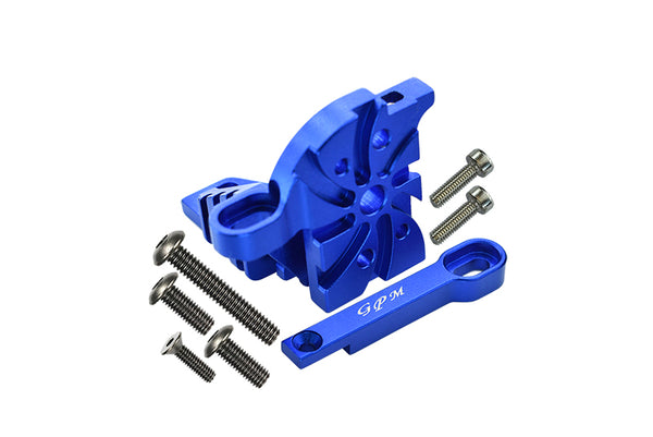 Traxxas Unlimited Desert Racer 4X4 (#85076-4) Aluminum Motor Mount With Heat Sink Fins - 1 Set Blue