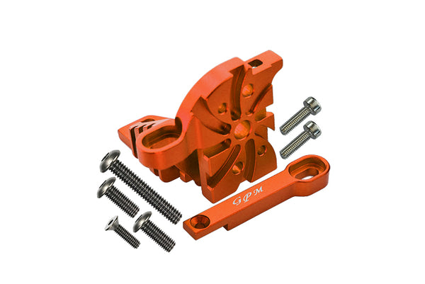 Traxxas Unlimited Desert Racer 4X4 (#85076-4) Aluminum Motor Mount With Heat Sink Fins - 1 Set Orange