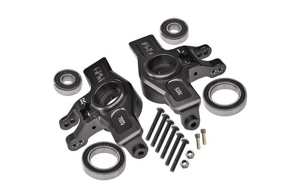 Aluminum 7075-T6 Front Knuckle Arms (Larger Inner Bearings) For Traxxas 1:7 Unlimited Desert Racer UDR Pro-Scale 4X4 (85076-4) Upgrades - Black