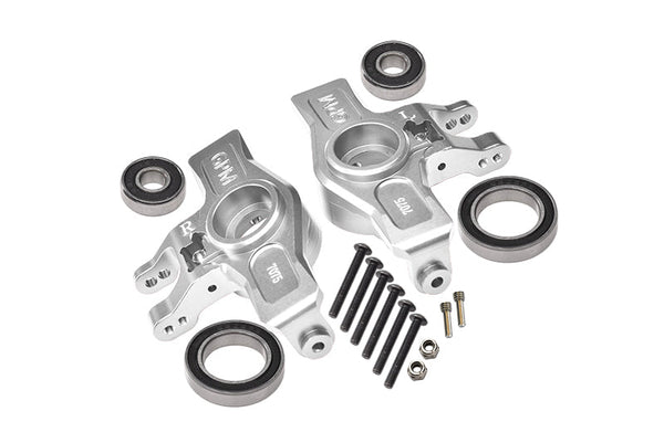 Aluminum 7075-T6 Front Knuckle Arms (Larger Inner Bearings) For Traxxas 1:7 Unlimited Desert Racer UDR Pro-Scale 4X4 (85076-4) Upgrades - Silver