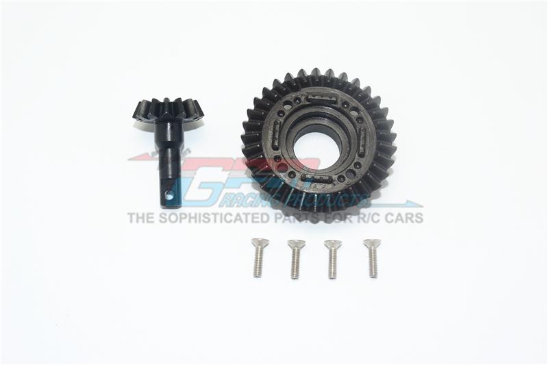 Traxxas Unlimited Desert Racer 4X4 (#85076-4) Harden Steel #45 Front Differential Ring Gear & Pinion Gear - 6Pc Set Black