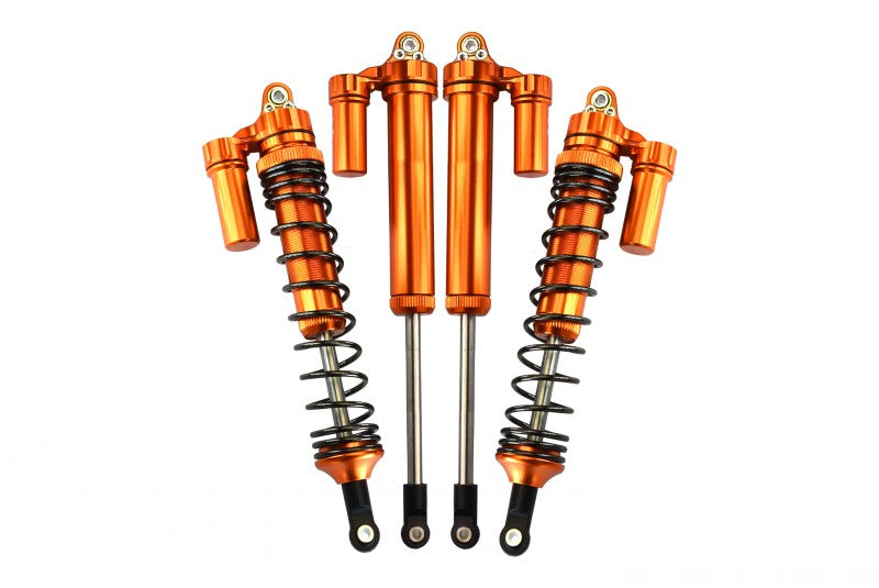 Traxxas Unlimited Desert Racer 4X4 (#85076-4) Aluminum Rear L-Shape Piggy Back Damper - 4Pc Set Orange