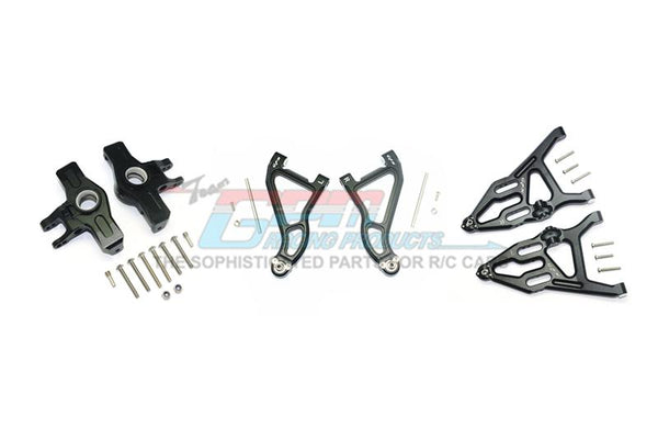 Traxxas Unlimited Desert Racer 4X4 (#85076-4) Aluminum Front Upper & Lower Arms + Knuckle Arms Set - 28Pc Set Black