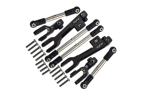 Traxxas Unlimited Desert Racer 4X4 (#85076-4) Aluminum Front & Rear Sway Bar & Stainless Steel Linkage - 8Pc Set Black