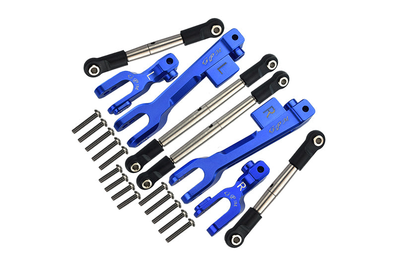 Traxxas Unlimited Desert Racer 4X4 (#85076-4) Aluminum Front & Rear Sway Bar & Stainless Steel Linkage - 8Pc Set Blue