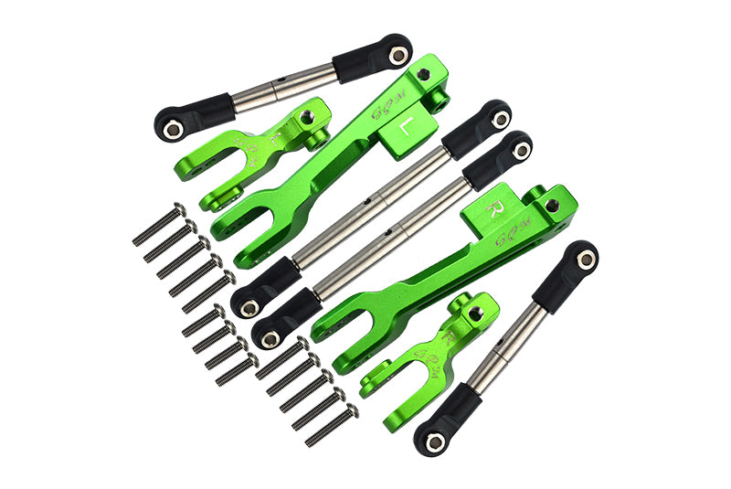 Traxxas Unlimited Desert Racer 4X4 (#85076-4) Aluminum Front & Rear Sway Bar & Stainless Steel Linkage - 8Pc Set Green