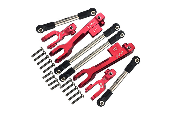 Traxxas Unlimited Desert Racer 4X4 (#85076-4) Aluminum Front & Rear Sway Bar & Stainless Steel Linkage - 8Pc Set Red