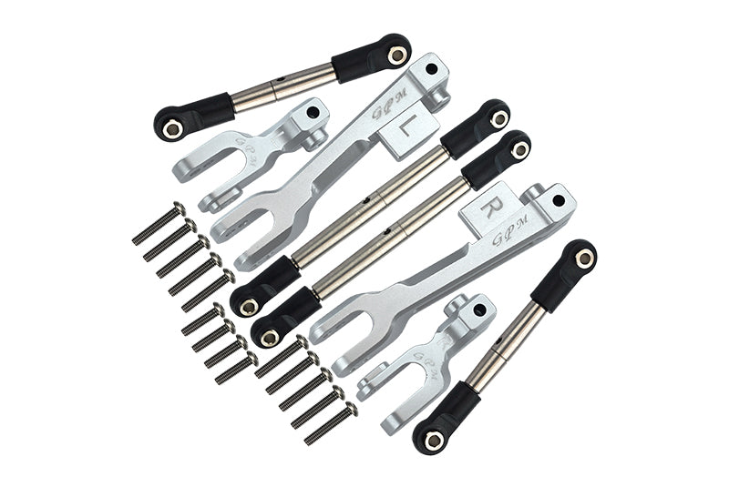 Traxxas Unlimited Desert Racer 4X4 (#85076-4) Aluminum Front & Rear Sway Bar & Stainless Steel Linkage - 8Pc Set Silver