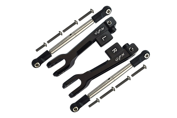 Traxxas Unlimited Desert Racer 4X4 (#85076-4) Aluminum Rear Sway Bar & Stainless Steel Linkage - 4Pc Set Black