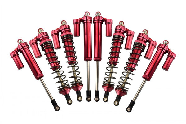 Traxxas Unlimited Desert Racer 4X4 (#85076-4) Aluminum Front+Rear L-Shape Piggy Back Damper - 8Pc Set Red