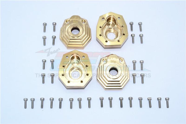 Traxxas TRX-4 Trail Defender Crawler Brass Outer Portal Drive Housing (Front And Rear) "Heavy Edition" - 4Pcs Set
