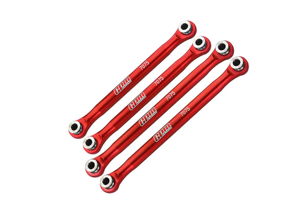 Axial 1/18 UTB18 Capra 4WD Unlimited Trail Buggy AXI01002 Aluminum 7075-T6 Front Upper & Rear Upper Links Tie Rods - Red