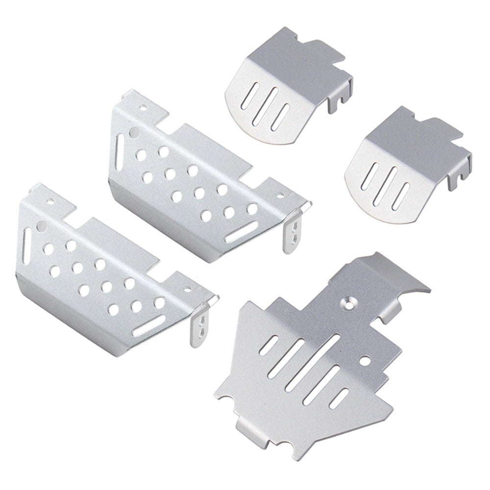 TRX4 Aluminum Alloy Chassis Armor Axle Protector Skid Plate for 1/10 RC Crawler TRAXXAS TRX-4 - 1 Set Silver