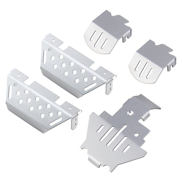TRX4 Aluminum Alloy Chassis Armor Axle Protector Skid Plate for 1/10 RC Crawler TRAXXAS TRX-4 - 1 Set Silver