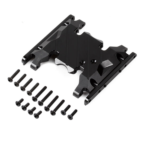 Metal Double Speed Transmission Mount Gearbox Holder for 1/10 RC Crawler Axial SCX10 II UMG10 4WD AXI90075 - 1 Set Black