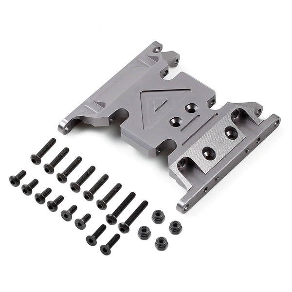 Metal Gearbox Mount Transmission Holder for 1/10 RC Crawler Axial SCX10 II 90046 90047 90075 - 1 Set Grey Silver
